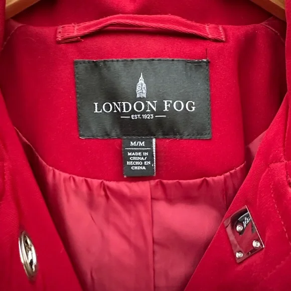 London Fog Women's Bold Red Trench Coat - Picture 3 of 10
